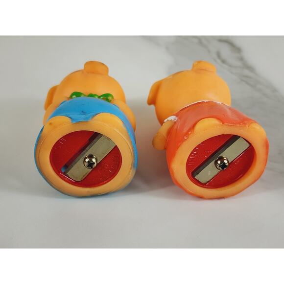 Pencil Sharpener Piglet Pig Piggy Figurine 2 1/2" Great Wall #637 Rubber 80s x2 - Picture 12 of 16